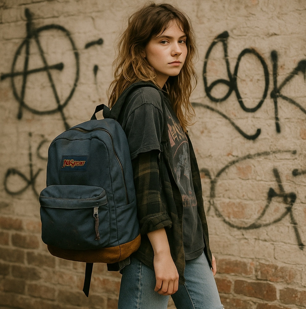 Jansport Blue and Brown Backpack